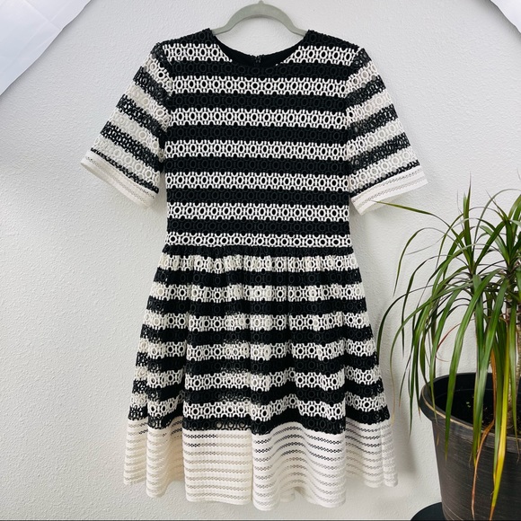 ALEXIS midi dress black white laced T-shirt dress bouffant prom formal casual - Picture 5 of 16